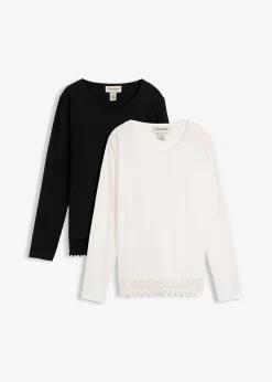 Lot de 2 T-shirts manches longues 100% coton