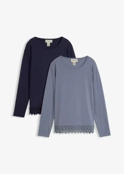 Lot de 2 T-shirts manches longues 100% coton