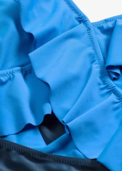 Maillot 1 pièce à découpe et volants