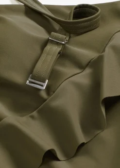 Maillot 1 pièce asymétrique à bretelle amovible