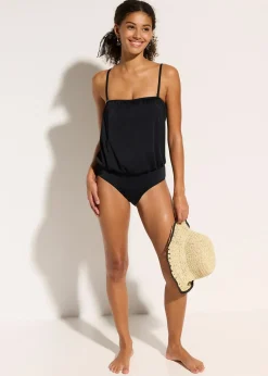 Maillot 1 pièce bandeau à bretelles amovibles