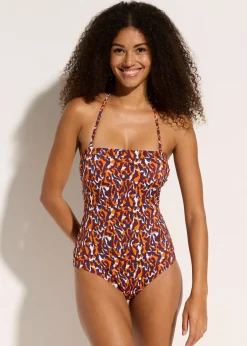 Maillot 1 pièce bandeau à bretelles multifonctions