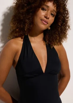 Maillot 1 pièce dos nu, décolleté V plongeant