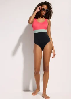 Maillot 1 pièce séchage rapide, color-block