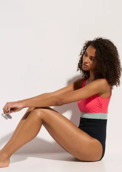 Maillot 1 pièce séchage rapide, color-block