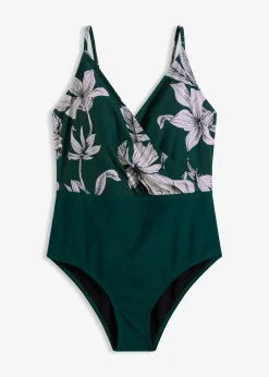 Maillot 1 pièce sculptant à col en V, maintien léger