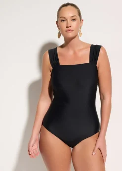 Maillot 1 pièce sculptant à bretelles larges, maintien modéré