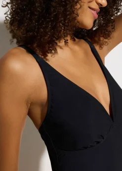 Maillot 1 pièce sculptant à encolure V, maintien léger