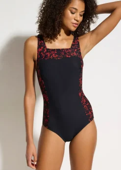 Maillot 1 pièce sculptant à encolure carrée, maintien modéré