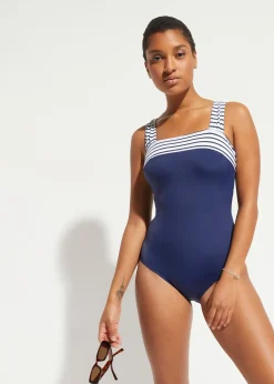 Maillot 1 pièce sculptant à bretelles larges, maintien modéré