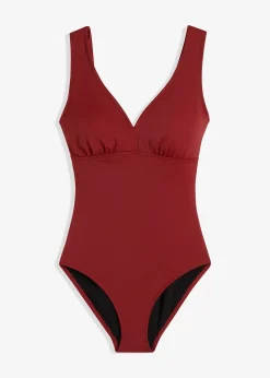 Maillot 1 pièce sculptant à col en V, maintien modéré