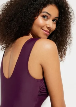 Maillot 1 pièce sculptant à col en V, maintien modéré