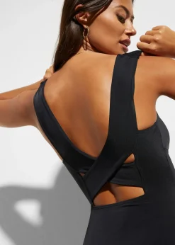 Maillot 1 pièce sculptant à col en V, maintien modéré