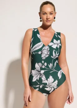 Maillot 1 pièce sculptant à larges bretelles, maintien léger