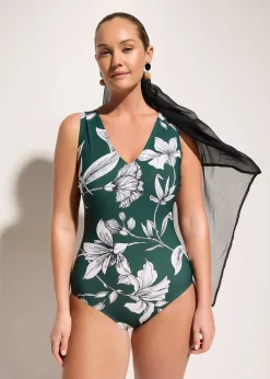 Maillot 1 pièce sculptant à larges bretelles, maintien léger