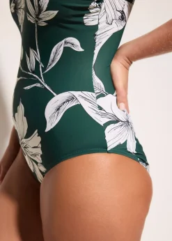 Maillot 1 pièce sculptant à larges bretelles, maintien léger