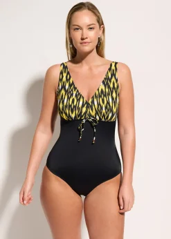 Maillot 1 pièce sculptant à bretelles larges, maintien modéré