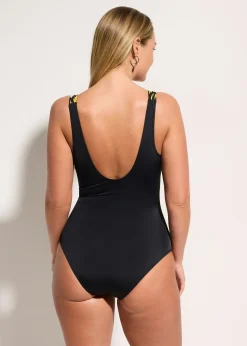 Maillot 1 pièce sculptant à bretelles larges, maintien modéré