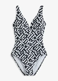 Maillot 1 pièce sculptant à col en V, maintien léger