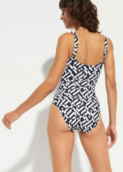 Maillot 1 pièce sculptant à col en V, maintien léger