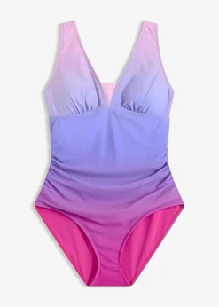 Maillot 1 pièce sculptant à fronces, maintien modéré