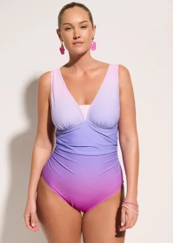 Maillot 1 pièce sculptant à fronces, maintien modéré