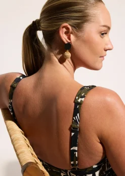 Maillot 1 pièce sculptant à col en V, maintien modéré