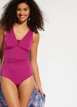 Maillot 1 pièce sculptant à bretelles larges, maintien modéré