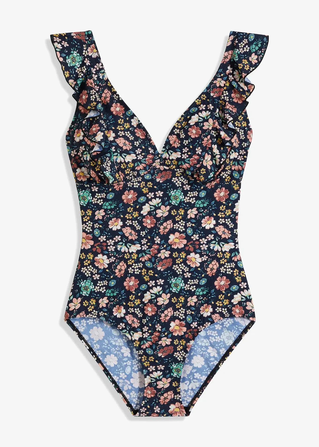 Maillot 1 pièce sculptant à volants, maintien léger