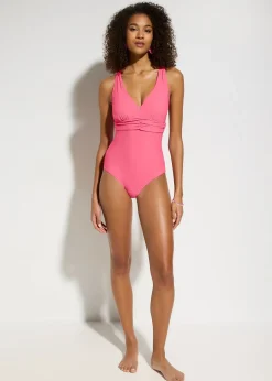 Maillot 1 pièce sculptant à bretelles croisées, maintien léger