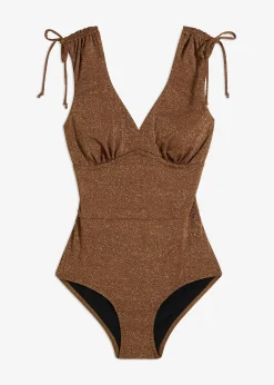 Maillot 1 pièce sculptant brillant, maintien léger