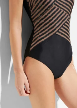 Maillot 1 pièce sculptant effet croisé, maintien modéré