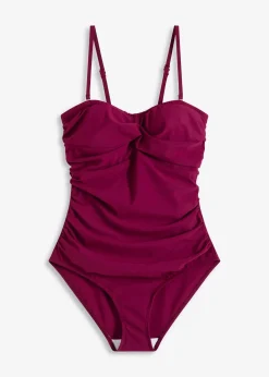 Maillot 1 pièce sculptant effet croisé, maintien modéré