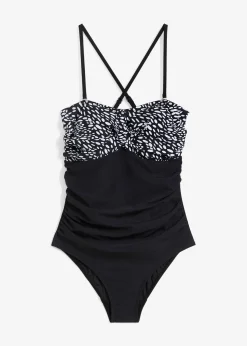 Maillot 1 pièce sculptant effet croisé, maintien modéré