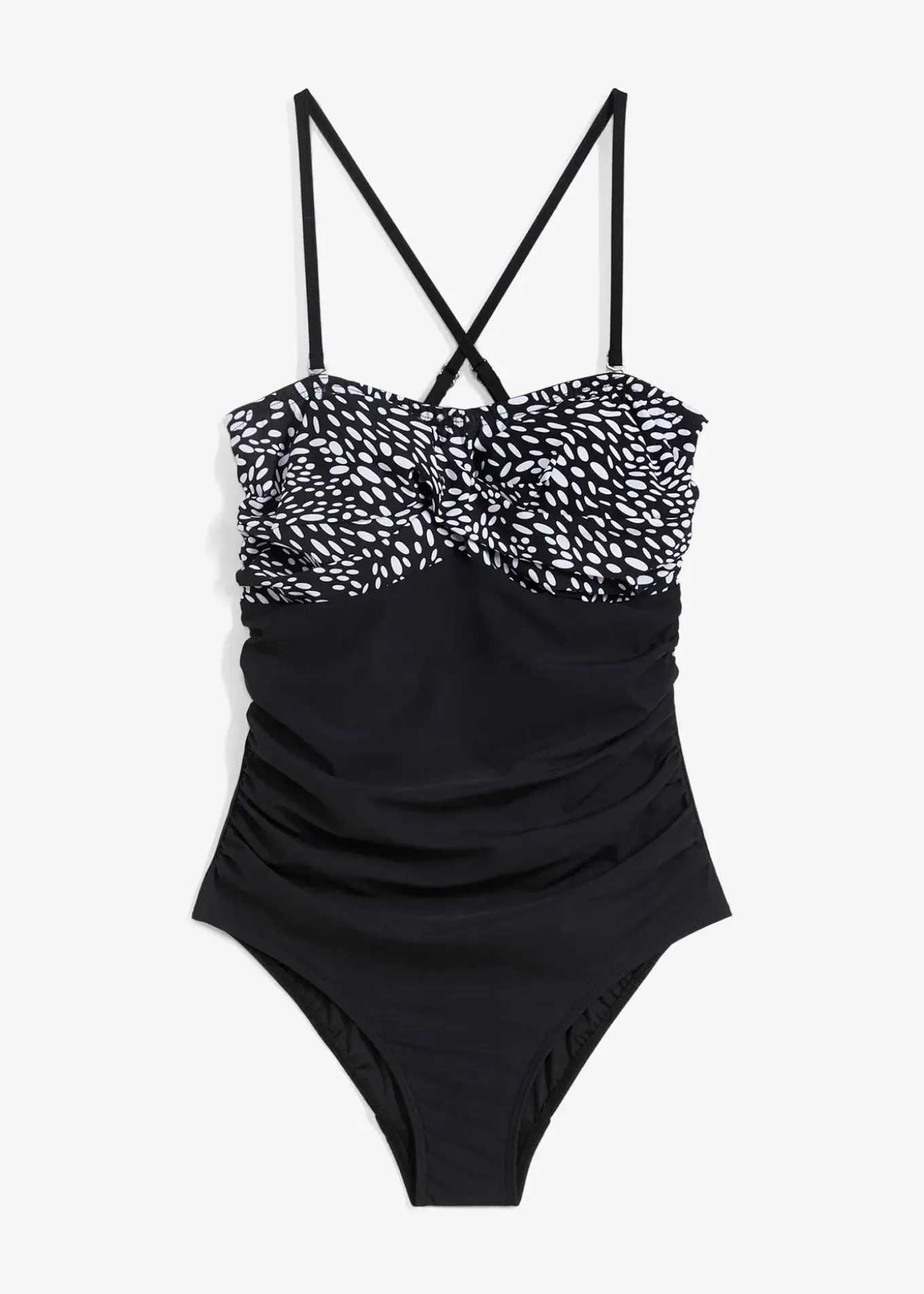 Maillot 1 pièce sculptant effet croisé, maintien modéré