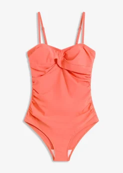 Maillot 1 pièce sculptant effet croisé, maintien modéré