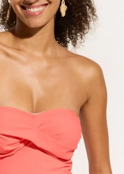 Maillot 1 pièce sculptant effet croisé, maintien modéré