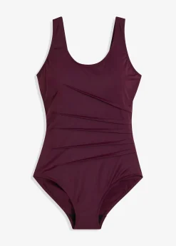 Maillot 1 pièce sculptant, maintien léger, avec plis décoratifs