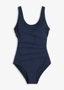 Maillot 1 pièce sculptant, maintien léger, avec plis décoratifs