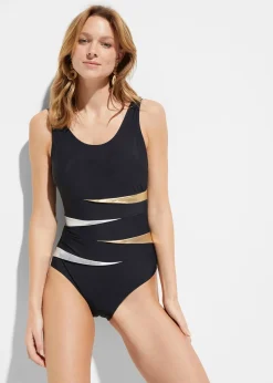 Maillot 1 pièce sculptant, maintien fort, avec empiècements