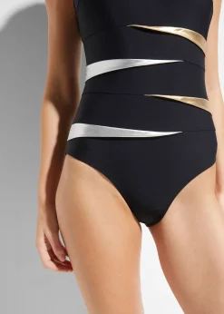 Maillot 1 pièce sculptant, maintien fort, avec empiècements