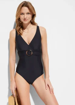 Maillot 1 pièce sculptant, maintien léger, encolure V