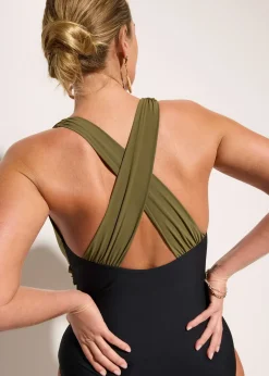 Maillot 1 pièce sculptant, maintien léger, encolure V