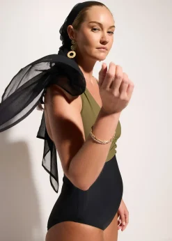 Maillot 1 pièce sculptant, maintien léger, encolure V