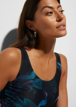 Maillot 1 pièce sculptant, maintien léger, avec fronces