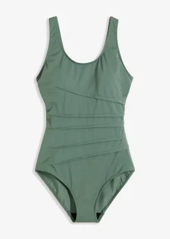 Maillot 1 pièce sculptant, maintien léger, avec plis décoratifs