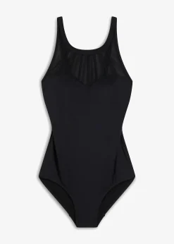 Maillot 1 pièce sculptant, maintien modéré, avec mesh transparent