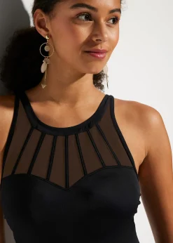 Maillot 1 pièce sculptant, maintien modéré, avec mesh transparent