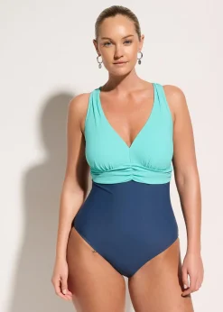 Maillot 1 pièce sculptant, maintien léger, encolure V