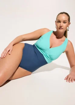 Maillot 1 pièce sculptant, maintien léger, encolure V